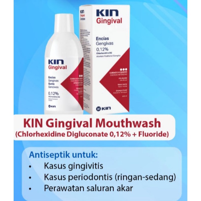 Jual kin gingival mouthwash 0,12% chlorhexidine digluconate 0,12% ...