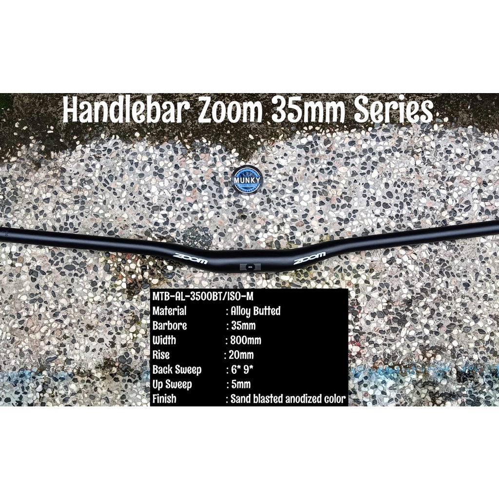 Jual Zoom Handlebar Stang clamp diameter 35 x 740 rise 20 mm untuk 35mm ...