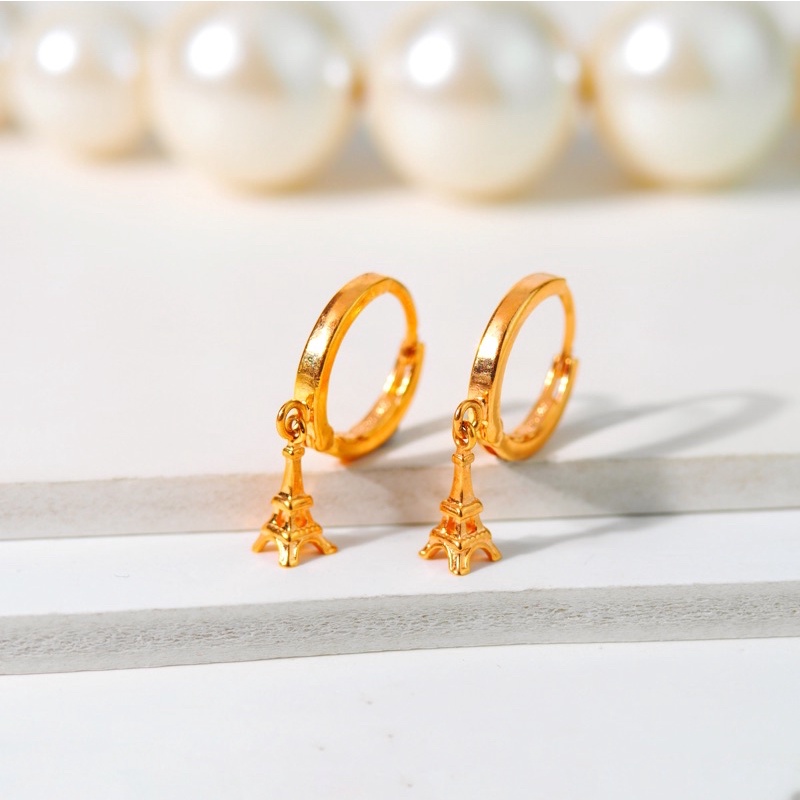 Jual Anting Emas Jepret Bulat Menara Eiffel Toko Emas Gadjah Shopee