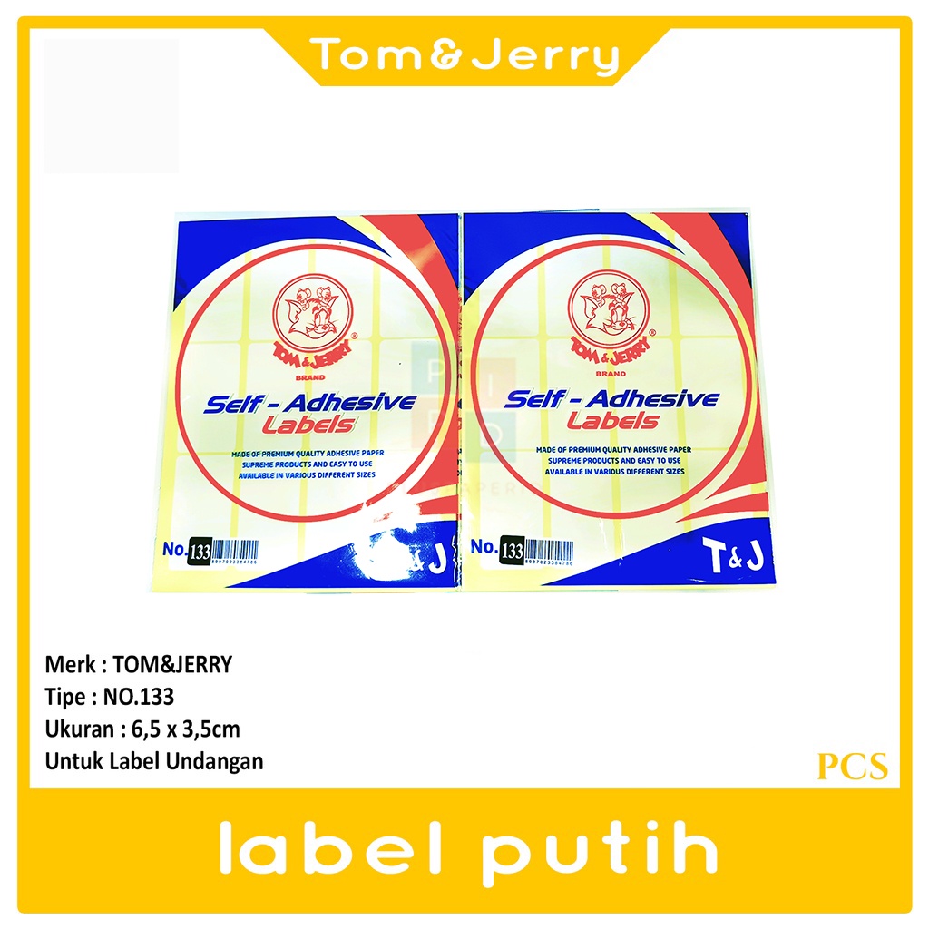Jual TOM&JERRY - Label Putih No 133 Self Adhesive - Per Pad | Shopee ...