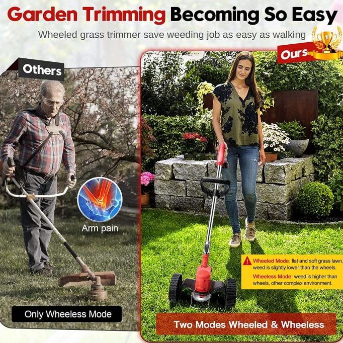Jual Mesin Potong Rumput dengan roda mesin pemotong rumput listrik padi ...
