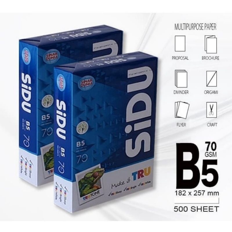 Jual Kertas HVS B5 70 Gsm SIDU HVS 70 B5/Kwarto | Shopee Indonesia