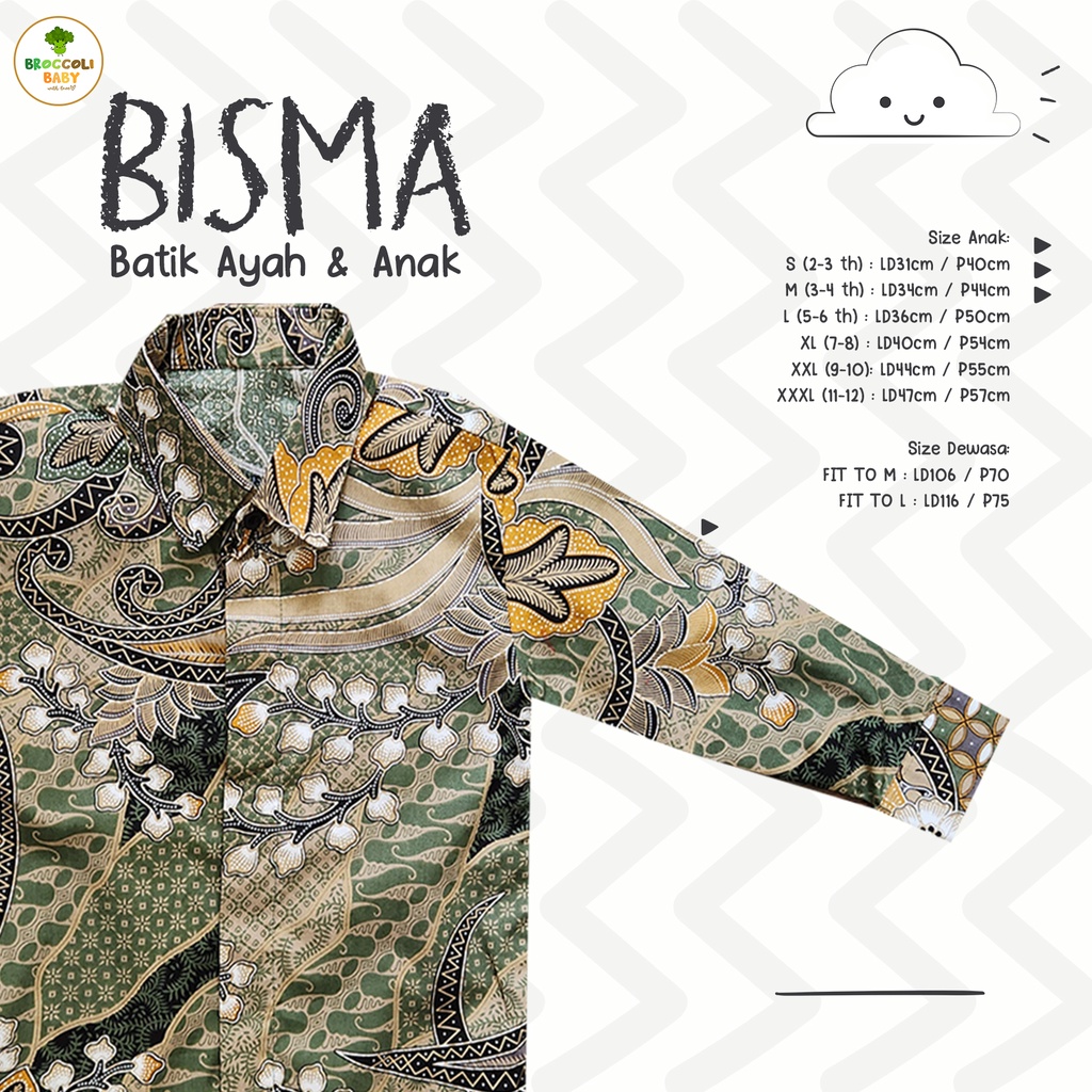 Jual BROCCOLI BABY - BISMA Kemeja Batik Hem Anak Ayah Lengan Panjang ...