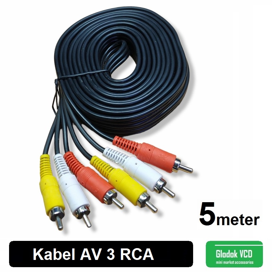 Jual Kabel AV 3 RCA Audio Video 5m | Shopee Indonesia