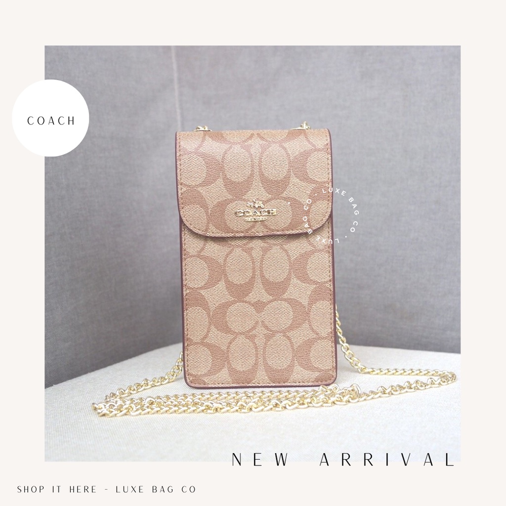 Jual Coach Phone Crossbody Bag in Signature Canvas 100 ORIGINAL