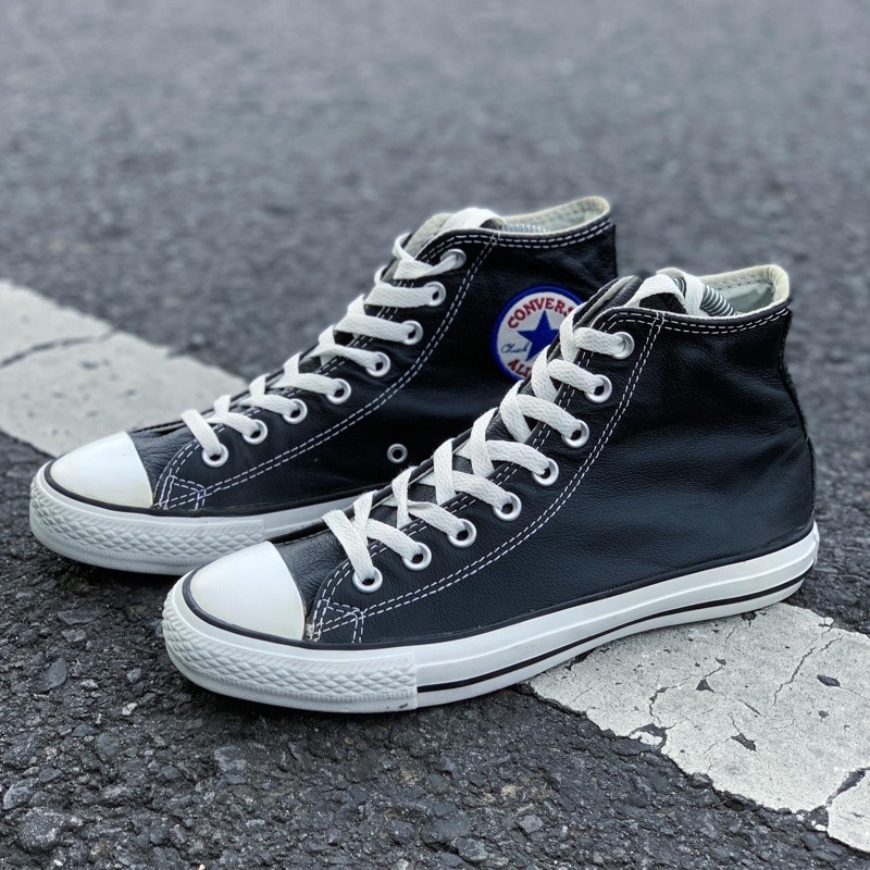 Converse ct hi leather black online