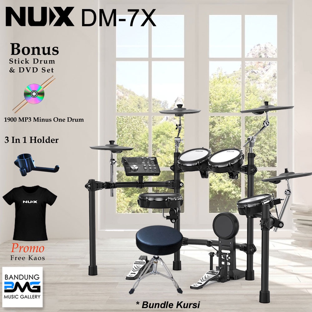 Jual NUX DM7X Drum Elektrik Bundle Kursi / DM 7X / DM7 X / Electric ...