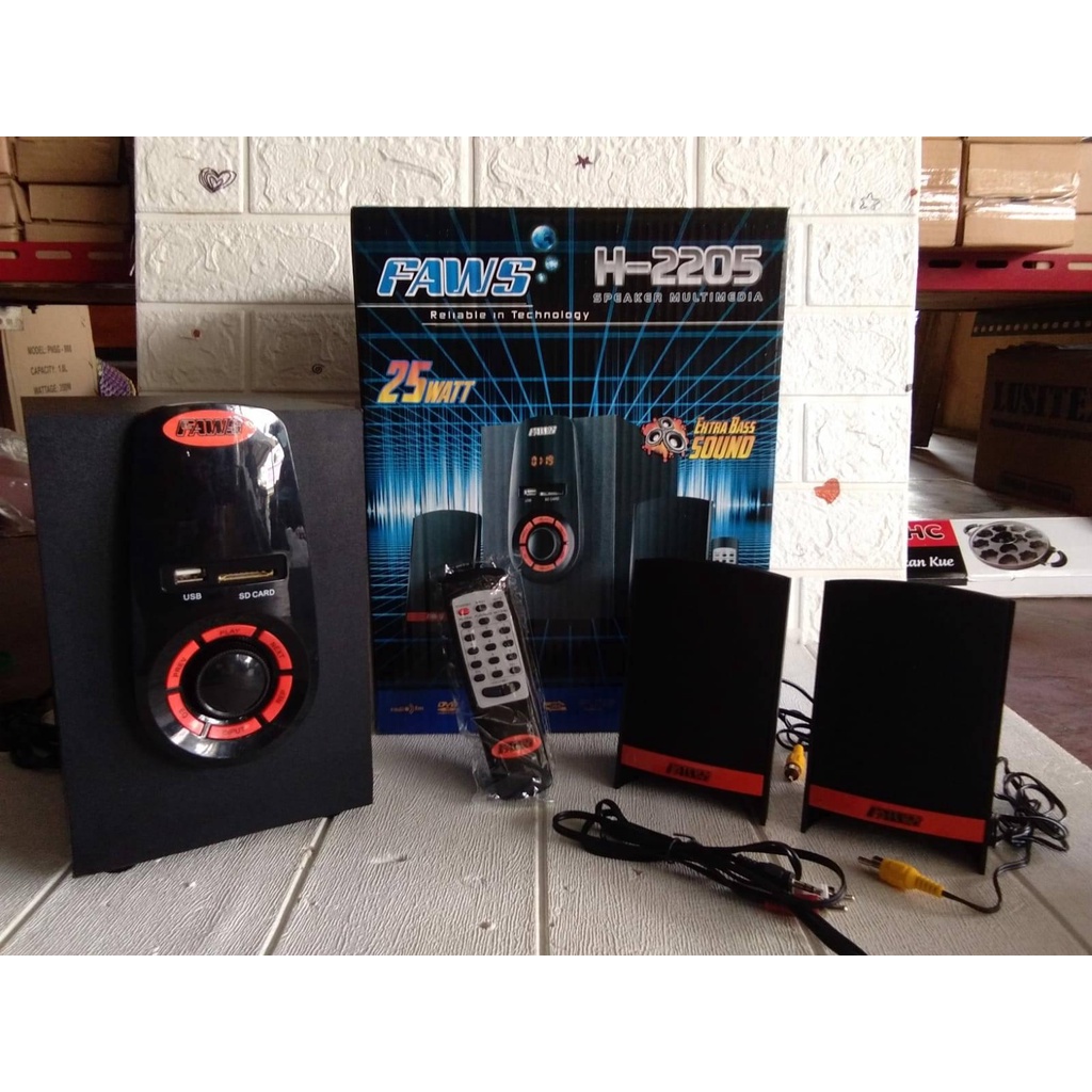 Jual Faws Speaker Bluetooth H-2205 Multimedia Aktif 2.1 Stereo Music ...