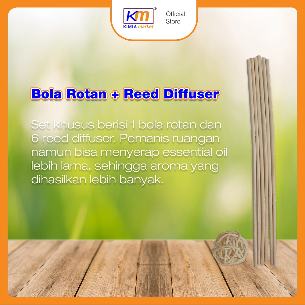 Jual Bola rotan 1pcs + reed diffuser 6pcs / Paket Bola Rotan dan Reed ...