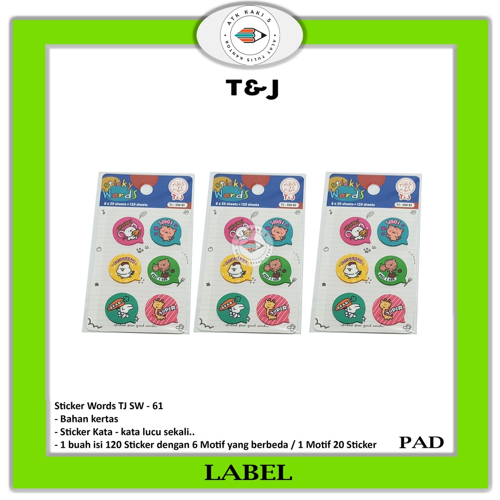Jual T&J - Sticker Kata SW 61 Sticker Words - Pad | Shopee Indonesia