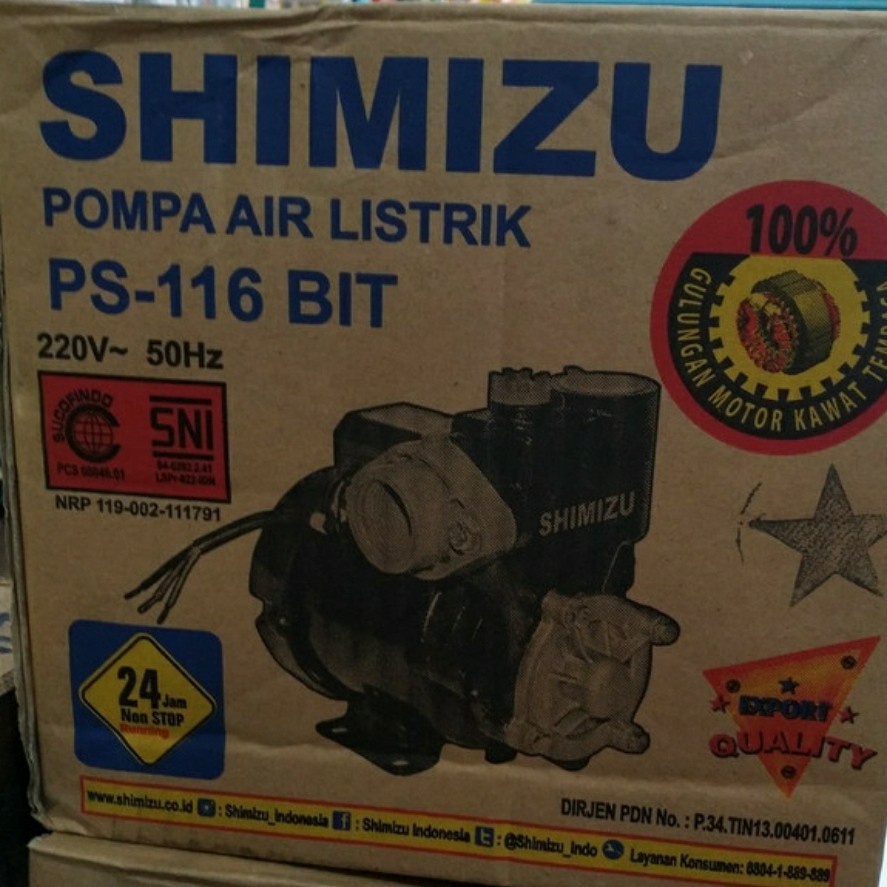 Jual SHIMIZU MESIN POMPA AIR LISTRIK PS 116 BIT PS116 PS116BIT WATER ...