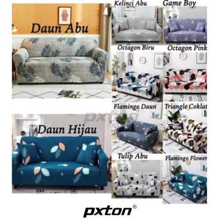 PXTON Sarung Sofa elastis untuk sofa 1 sampai 4 seater yang mudah dirawat