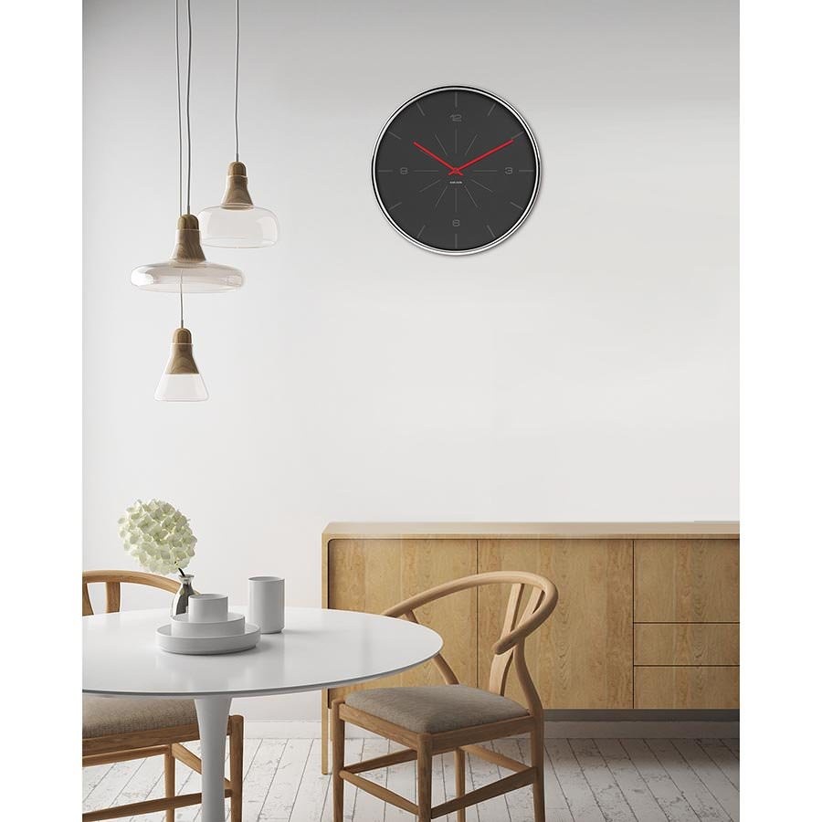 Jual Karlsson Wall Clock Thin Line Numbers Dark Grey D.40Cm Shopee