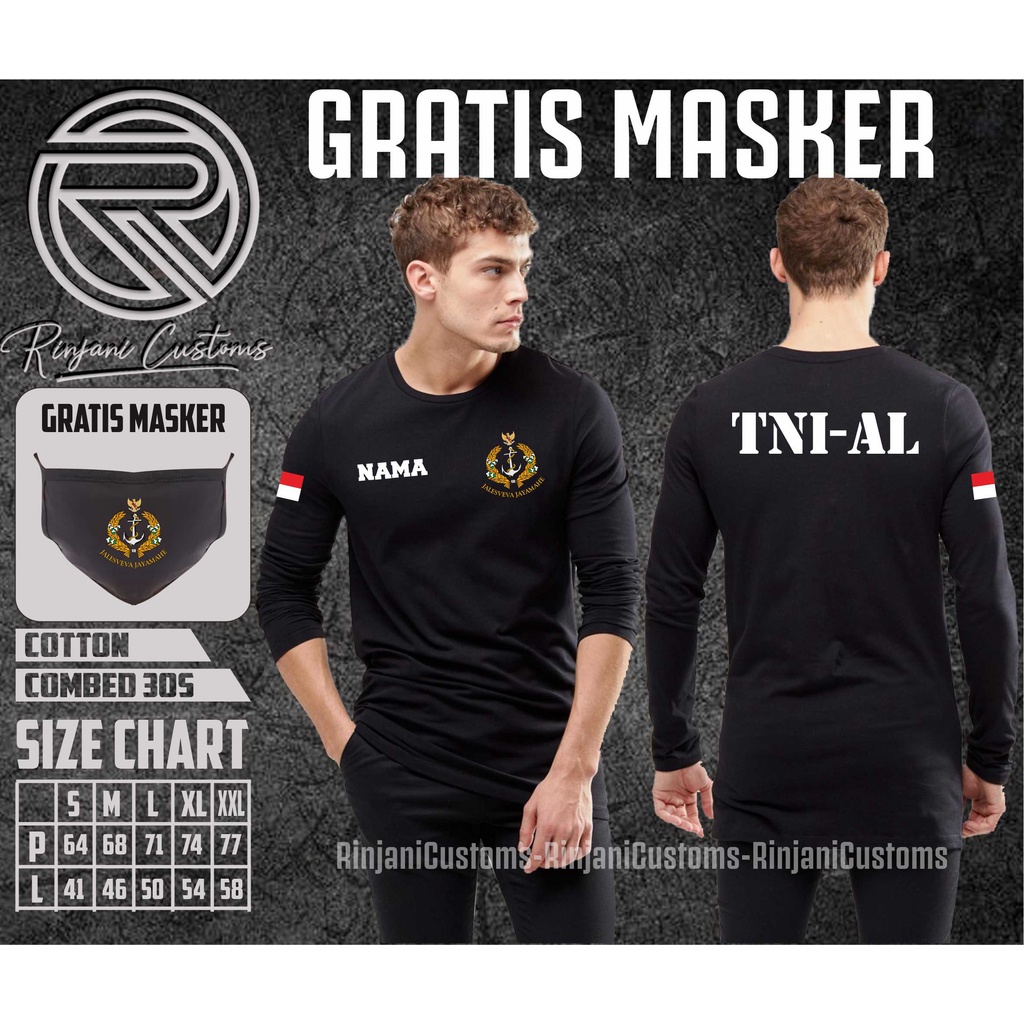 Jual KAOS TNI ANGKATAN LAUT GRATIS NAMA DAN MASKER-KAOS TNI AL-KAOS ...