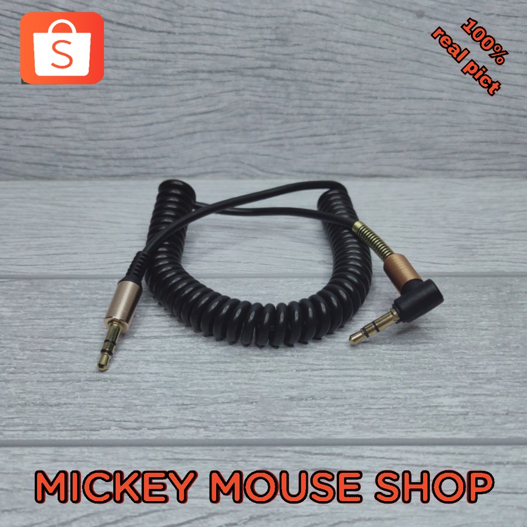 Jual Kabel Aux Audio Jack Mm Spring L Stereo Meter Shopee Indonesia