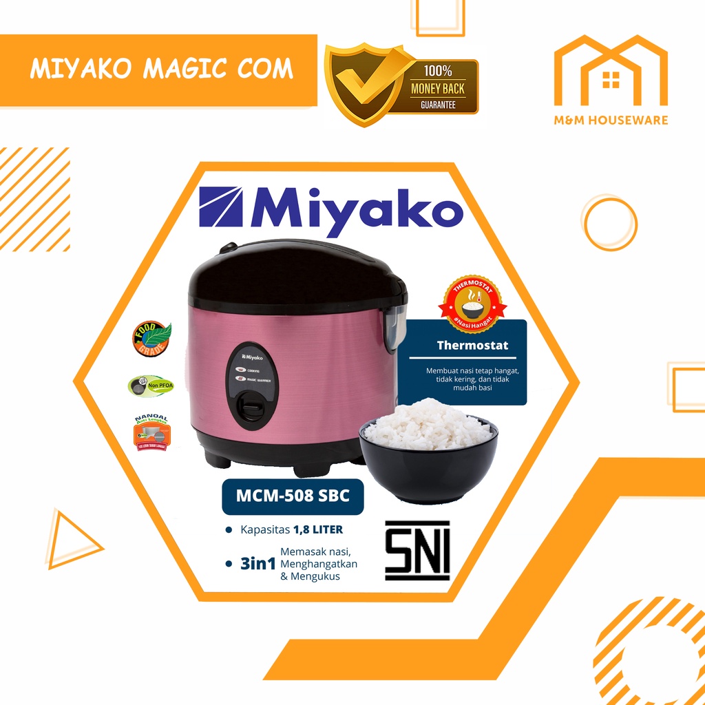 Jual Miyako Rice Cooker Magic Com Mcm508sbc Mcm 508 Sbc 1 8l Original Shopee Indonesia