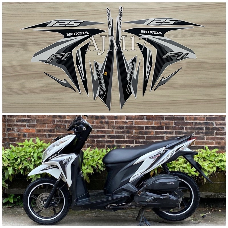 Jual STIKER STRIPING VARIO TECHNO 125 TAHUN 2014 PUTIH SILVER | Shopee