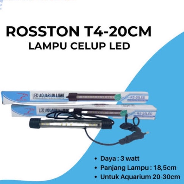 Jual LAMPU LED T4 20cm CELUP LOW WATT AQUARIUM MURAH ROSSTON LAMPU ...