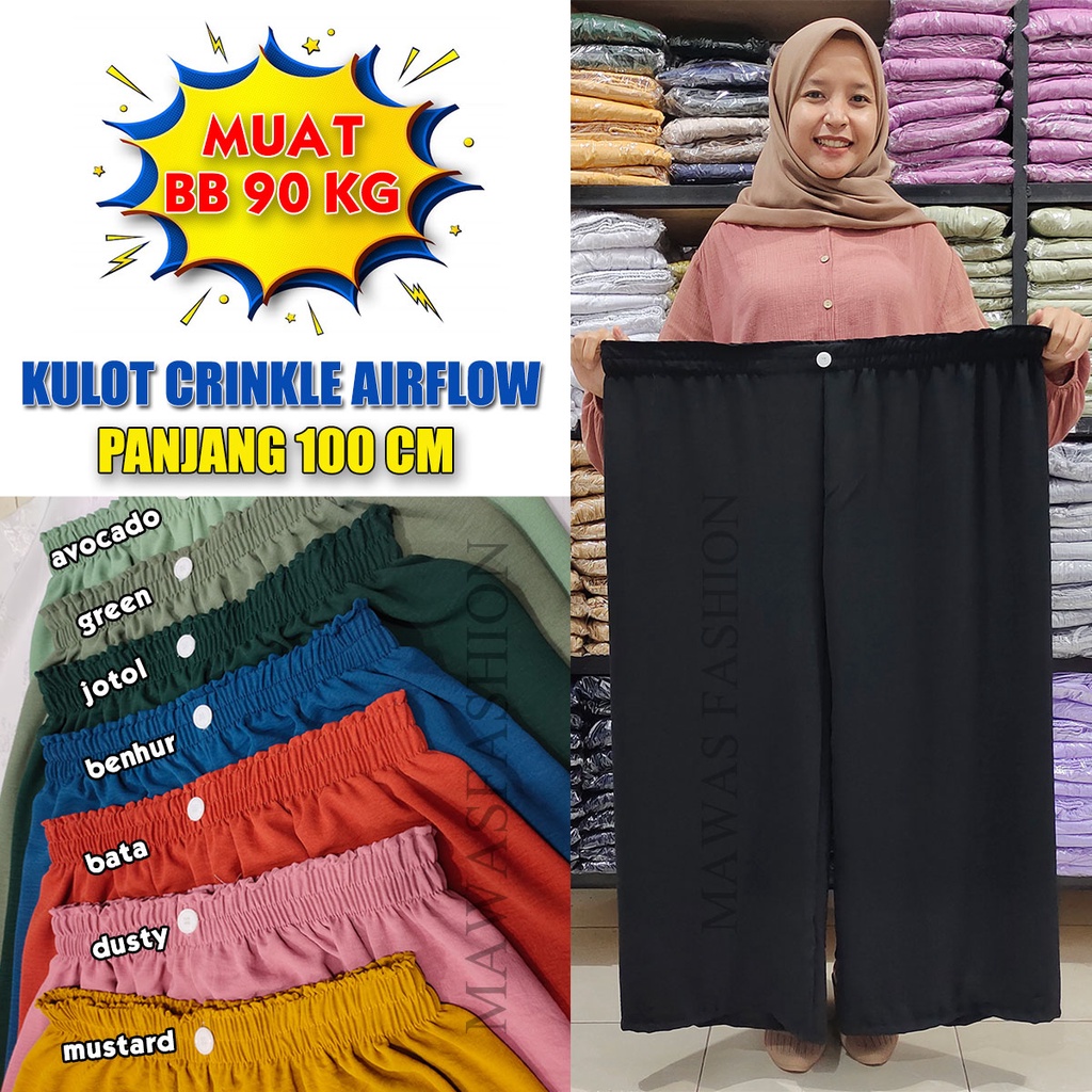 Jual Kulot Crinkle Jumbo Bb 85 - Celana Jumbo Wanita Bumil Big Size ...