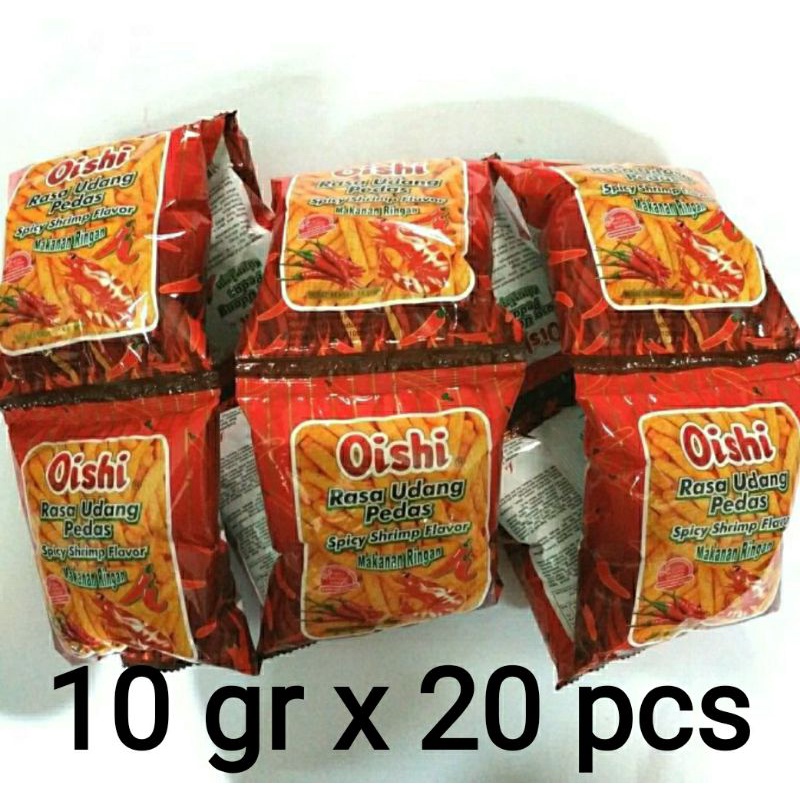 Jual Oishi Rasa Udang Pedas 10 Gr X 20 Pcs Per Pack Shopee Indonesia