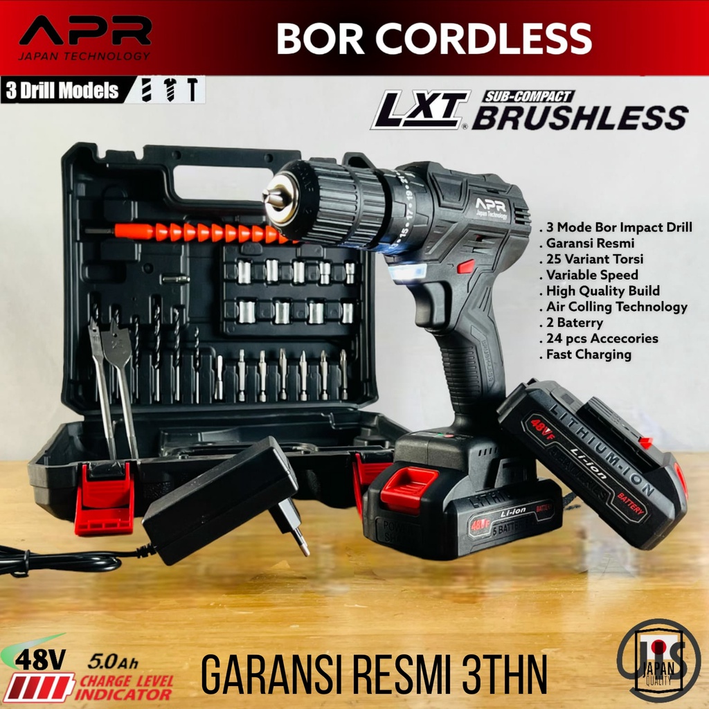 Jual cordless drill APR JAPAN impact drill 13mm brushless jld cordless ...