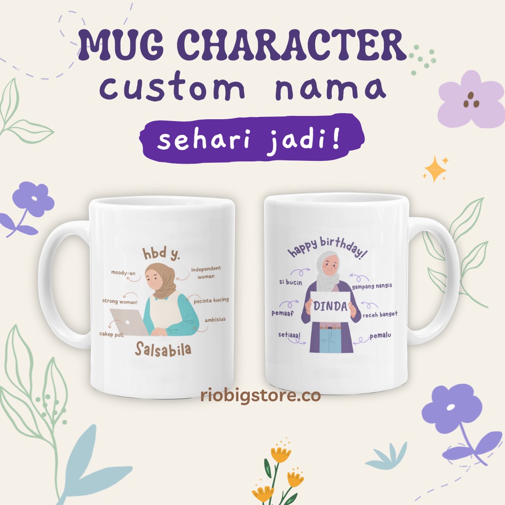 Jual Mug Custom Character Muslim Mug Hadiah Kado Wisuda Ulang Tahun Mug