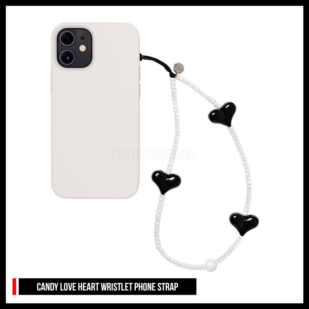 Jual [LIMITED!] Snow Candy Love Heart Wristlet Phone Strap