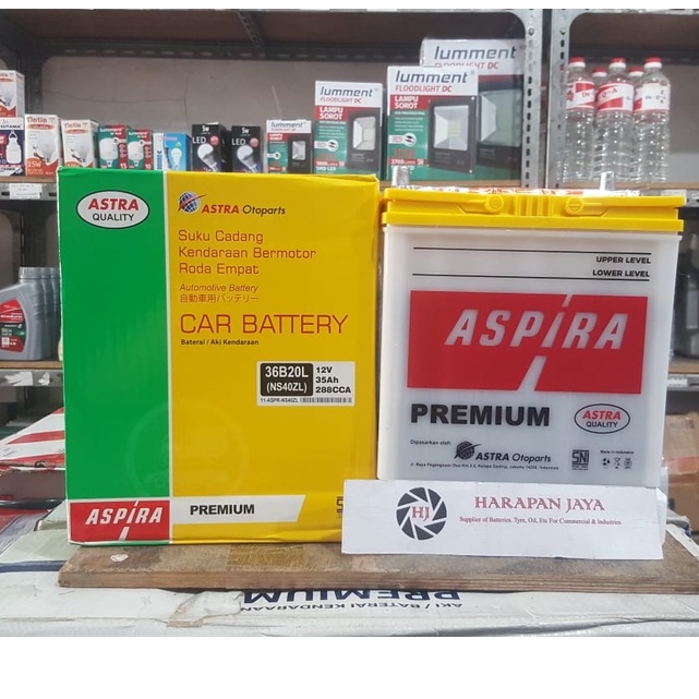 Jual AKI MOBIL ASPIRA PREMIUM NS40ZL (35AH) BASAH | Shopee Indonesia