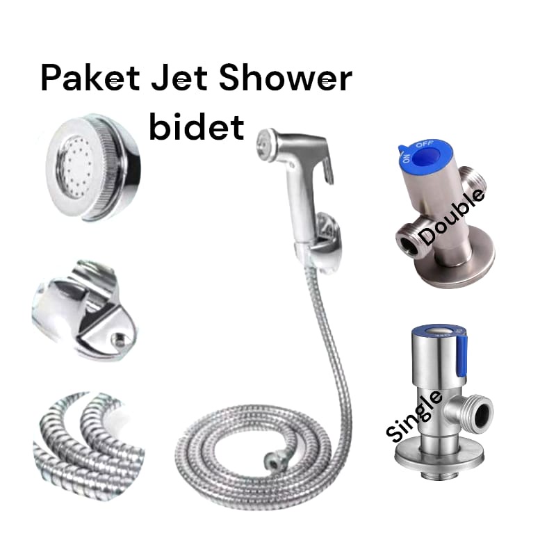 Jual MURAH!!!Jet Shower Bidet Chrome Shower Pipis Cebok Pencet Semprot