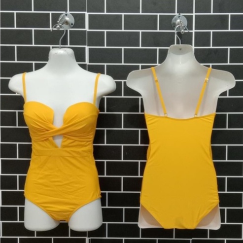 Jual Swimsuit Baju Renang One Piece Warna Wanita Gaya Korea Import High Quality Tali Bisa Di