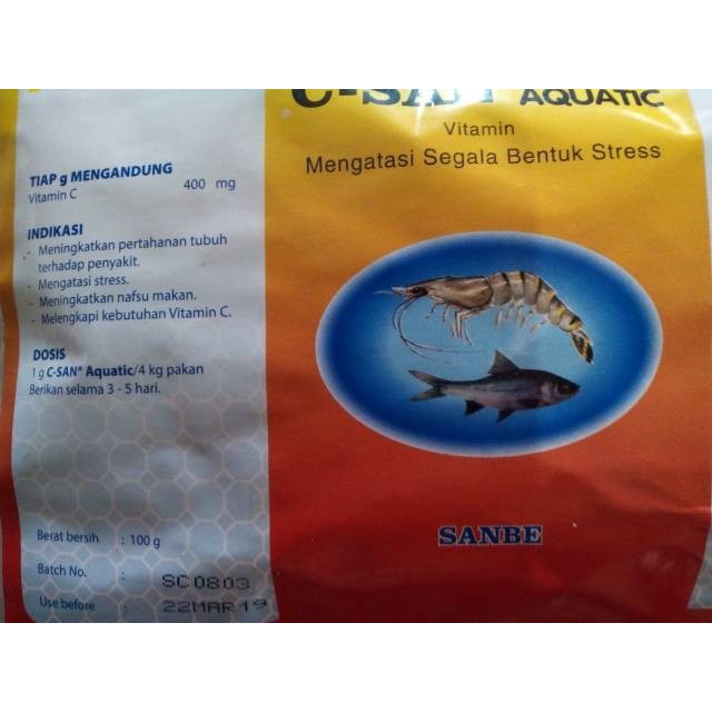 Jual C-San Aquatic Sanbe Vitamin C KEMASAN 100gr DAN 500G PREMIUM ...