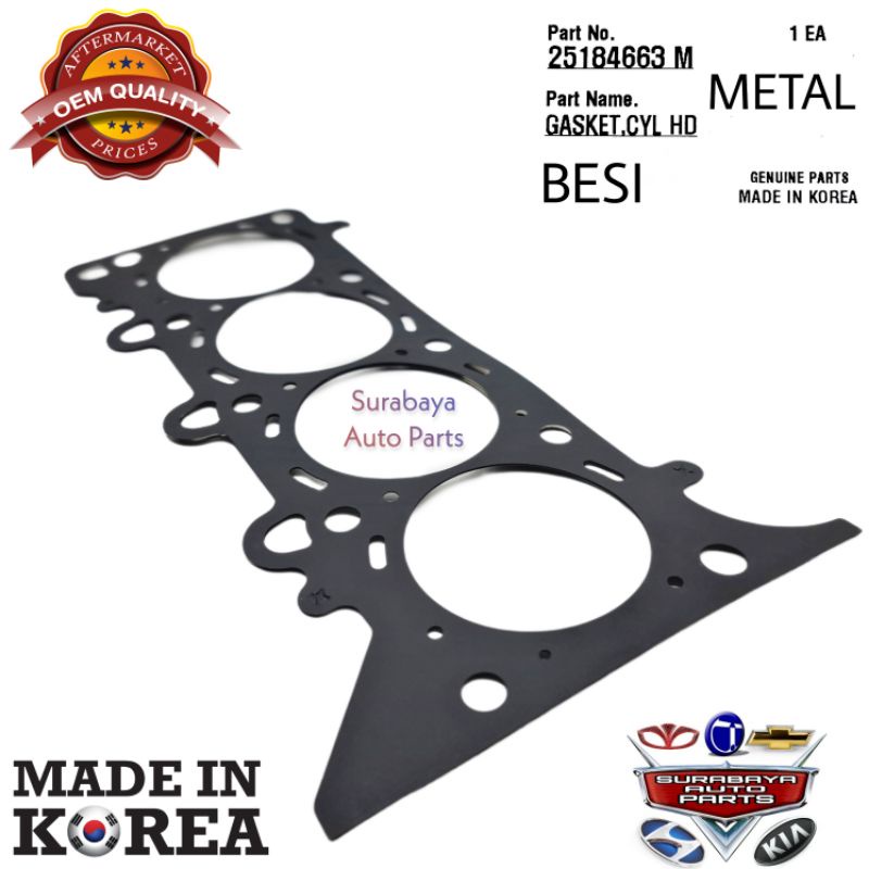 Jual Gasket Cylinder Head Chevrolet Spark 1200 1.2 cc 25184663 Paking ...