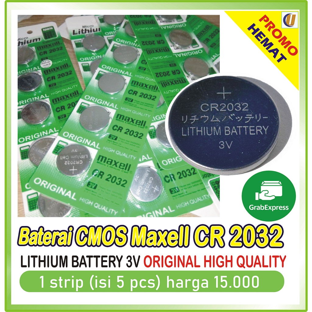 Jual Baterai Cmos Maxell Cr Strip Isi Pcs Harga Lithium Battery V Original