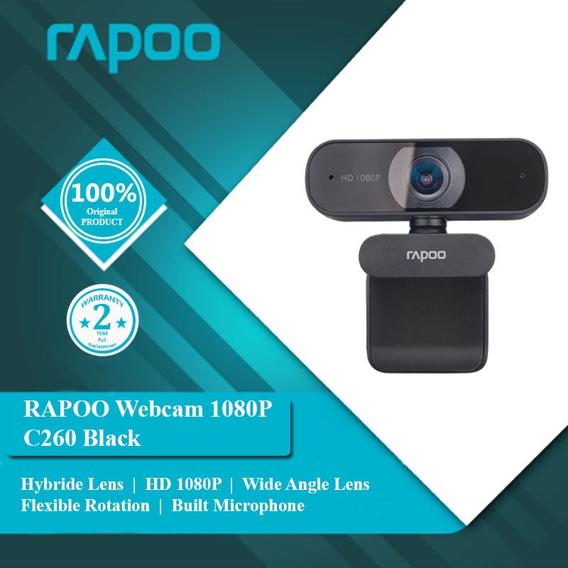 Jual Webcam Full HD 1080P RAPOO C260 Web Camera USB Garansi Resmi ...