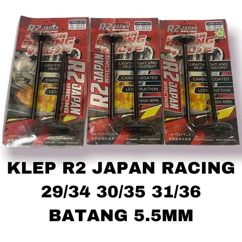 Jual KLEP R2 JAPAN RACING 29 30 31 34 36 37 BATANG 5MM 5.5MM 5 5.5 ...