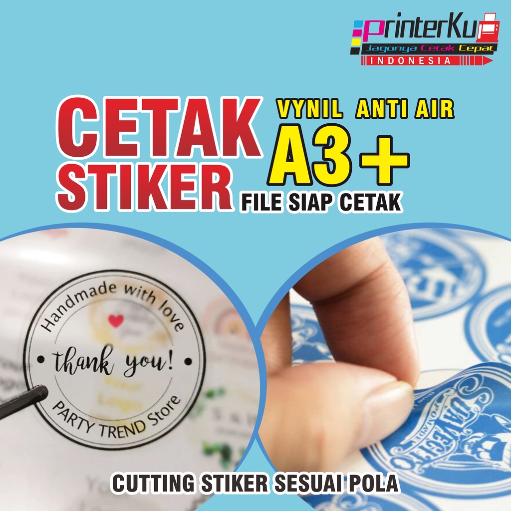 Jual Stiker Label Kemasan A3 Vinyl Transparan And Glossy Cutting Pola Oval Bulat Kotak 9721