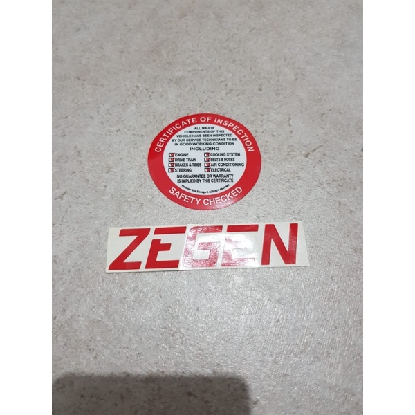 Jual Stiker sticker certificate of inspection safety checked tempel ...