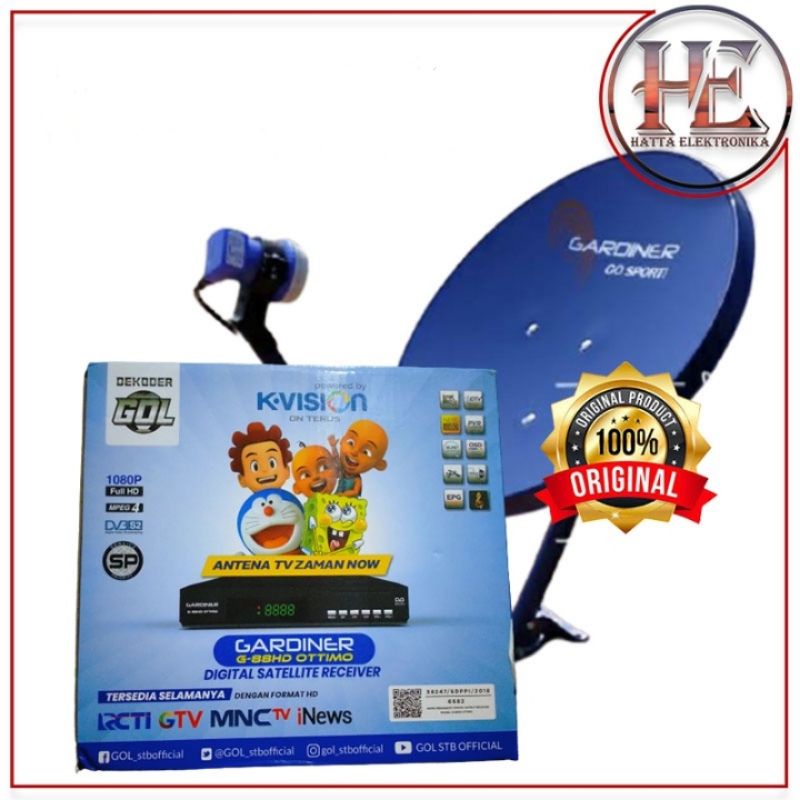 Jual SATU SET PARABOLA MINI KECIL RECEIVER KVISION GOL GARDINER OTTIMO