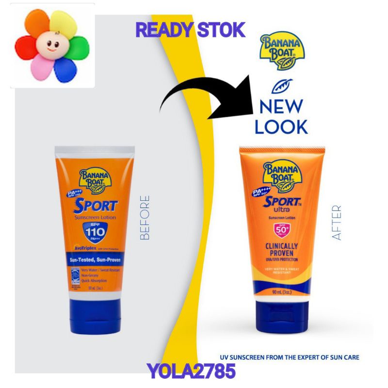 Jual Banana Boat Sport Ultra Sunblock Sunscreen Lotion SPF 50 SPF 110 ...