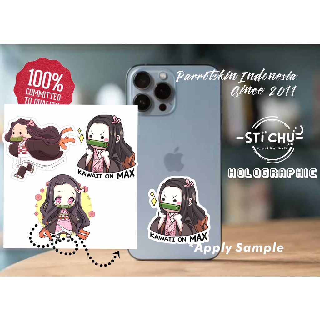 Jual Stiker Sticker Hologram Anime Kawai Nezuko Untuk Hp Laptop Helm Botol Dll Shopee Indonesia 9836