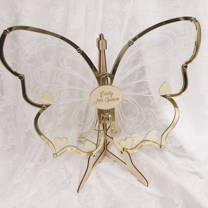 Jual Custom Frame Hati Kupu Kupu Guest book Heart Wedding Butterfly ...