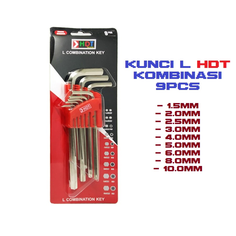 Jual Kunci L Set Bintang Panjang Kombinasi Hdt Pcs Hex Torx Set Key Shopee Indonesia