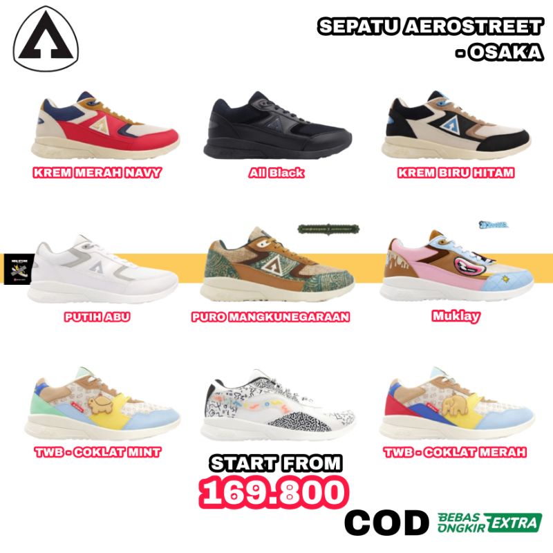 Jual [100% ORIGINAL] SEPATU AEROSTREET OSAKA KREM MERAH NAVY OSAKA KREM ...