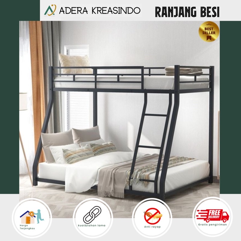 Jual Tempat Tidur Besi / Ranjang Tingkat / Divan Tingkat Besi | Shopee ...