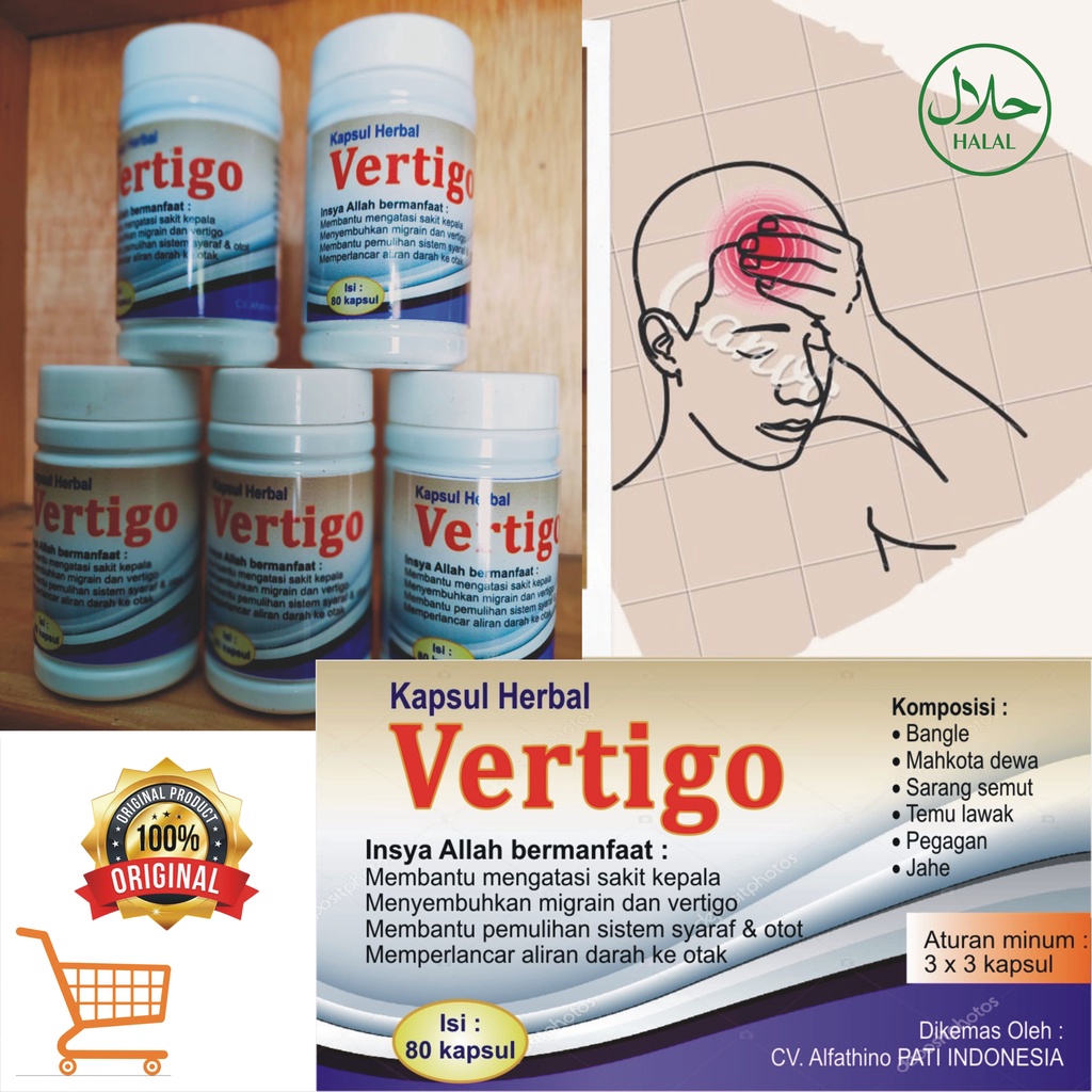 Jual Kapsul Herbal Vertigo Obat Sakit Kepala Vertigo Migren Dll