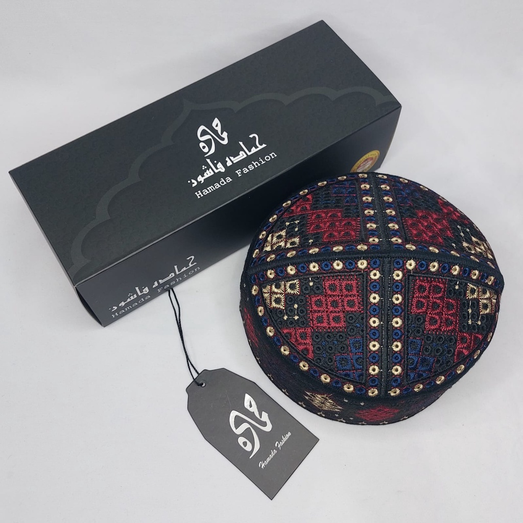 Jual PECI PAKISTAN HAMADA EXCLUSIVE KEMASAN BOX/ Peci Full Bordir ...