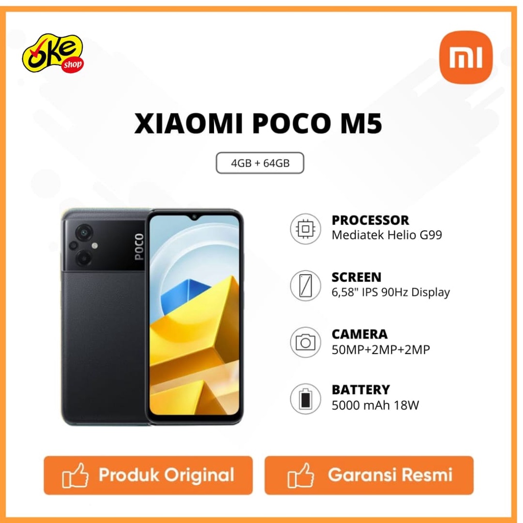 Jual Xiaomi Poco M5 Smartphone 4gb 64gb Garansi Resmi Shopee Indonesia 3339