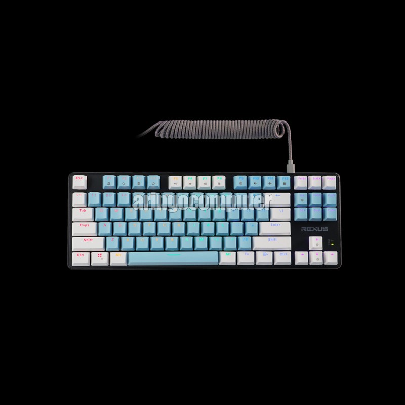 Jual Keyboard Rexus GAMING MECHANICAL MX5.2 BLUE-WHITE 02 KEYCAPS BLUE ...