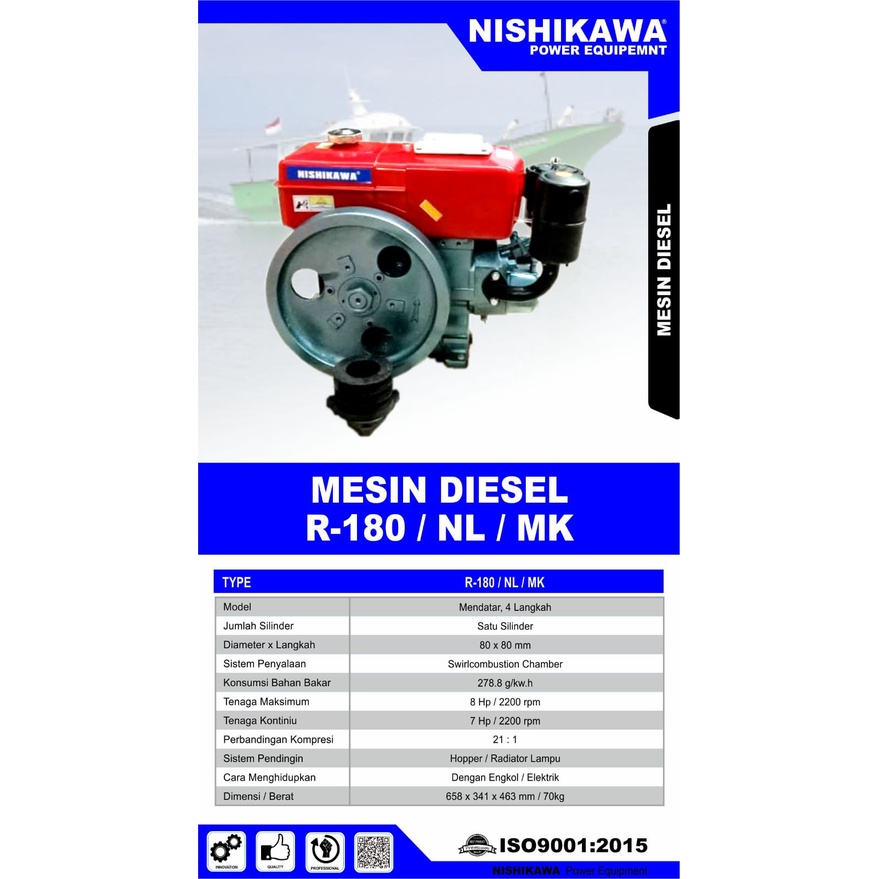 Jual Diesel Solar 8PK Nishikawa R180 Mesin Penggerak | Shopee Indonesia