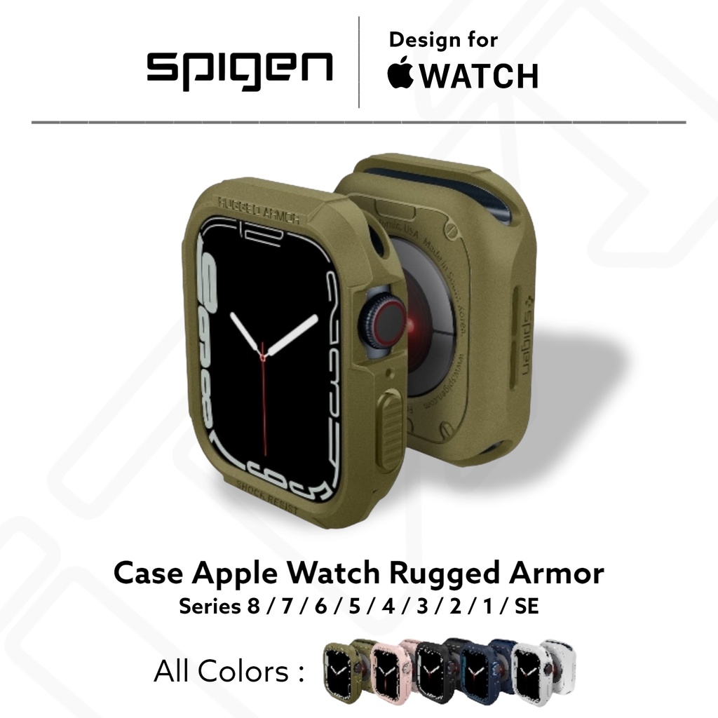 Jual Case Apple Watch For Series 9 8 7 6 5 4 3 2 1 SE1 SE2 Bumper Spigen Rugged Armor Case